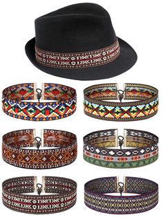 PRICES MAY VARY. Sufficient Quantity: there are 6 different styles of hat bands for men in the package, bright and rich colors are enough to meet your daily decoration and replacement needs, suitable for wearing on straw hats or cowboy hats, if you want to change other styles of bands, you can easily switch Quality Material: these cowboy hat bands for men are made of quality polyester, which have good wrinkle resistance and fit, can fit the hat well, and fit firmly, will not fade, break or fall Cheap Summer Hat Bands For Outdoor, Cheap Bohemian Hat Bands For Country Events, Women Classic Style, Cowboy Hat Band, Cowboy Hat Bands, Farm Themed Party, Wild West Theme, Western Theme Party, Hat Bands