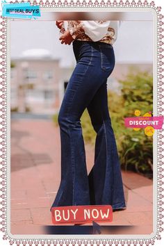 Classic Flattering Flare Jeans Color Pick, Blue Dark, Online Clothing, Flare Jeans, Dark Blue, Bleach, Light Blue, Clothes