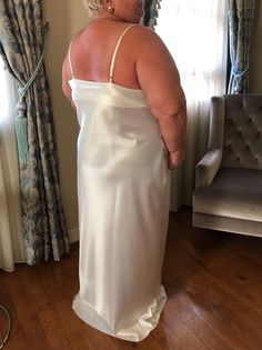 Plus Size Ivory Maxi Silk Satin Dresscream Extra Full Length - Etsy Turkey White Satin Finish Dress With Spaghetti Straps, Silk Slip Dress With Fitted Bodice For Wedding, Satin Finish Gown With Sweetheart Neckline For Wedding, Fitted Bias Cut Satin Dress For Wedding, Silk Fitted Slip Dress For Wedding, Fitted Silk Slip Dress For Wedding, Cream Silk Slip Dress With Spaghetti Straps, Satin Finish Bridesmaid Dress For Wedding, Elegant Satin Gown For Mother Of The Bride