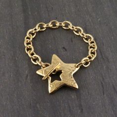 Bracelet Star, Toggle Clasp Bracelet, Mixed Metal Earrings, Gold Link Chain, Pewter Pendant, Gold Link, Toggle Bracelet, Hammered Gold, Star Bracelet