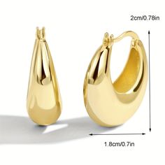 *Lightweight and made for comfort, these earrings are gorgeous with a slick hair back look or messy bun. They're giving effortless beauty with boho chic. Easy to style up and down daytime look and night out. Latch back backing for easy wear and removal Boho Thick Hoop Earring 18k Gold Plated Nickle free, Lead free, + Hypoallergenic Made to last Available in sizes: one size Chunky Gold Hoop Earrings, Thick Hoop Earrings, Geometric Hoop Earrings, Statement Hoop Earrings, Chunky Hoop Earrings, Huggie Hoop Earrings, Jewelry Earrings Hoops, Gold Hoop, Gold Hoop Earrings