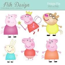 peppa pig cliparts are in different colors and sizes, including one with a crown