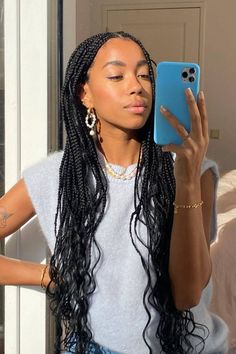 2020 Hairstyles, Box Braids Hairstyles For Black Women, Cute Box Braids Hairstyles, Box Braids Styling, Girls Braids, Pearl Jewellery, African Braids Hairstyles, Braided Hairstyles For Black Women