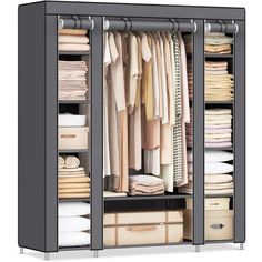 Portable Closet for Bedroom, Clothes Rail with Non-Woven Fabric Cover,Clothes Storage Organizer,12 Compartments, Storage Cabinet #promotion