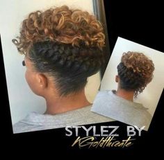 Natural Braided Updo Hairstyles, Underhand Braids, Natural Braided Updo, Big Braid Hairstyles, Edgy Curly Hairstyles, Diva Hairstyles, Glaze Hair, Black Women Updo Hairstyles