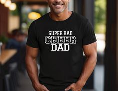 Cheer Dad Shirt. Super rad cheer dad. Funny cheer dad shirt. Our shop offers a little something for everyone, featuring the buttery soft Bella Canvas shirts, 100% cotton classic fit Gildan, A4 Cooling Performance shirts ensures crafted from 100% polyester, as well as Gildan Crewneck Sweatshirts. More details found below. 💙SIZE, COLOR & STYLE (for detailed sizing information, please see listing images) 🔵GILDAN SHIRT ➡ Gildan Heavy Cotton T-Shirt | Classic Fit Unisex Crew Neck  ➡Adult Shirt Size Dad Tshirt, Tshirt Funny, Gildan Sweatshirts, Adulting Shirts, Color Style, Heat Transfer Vinyl