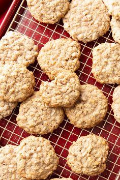 some cookies are cooling on a wire rack