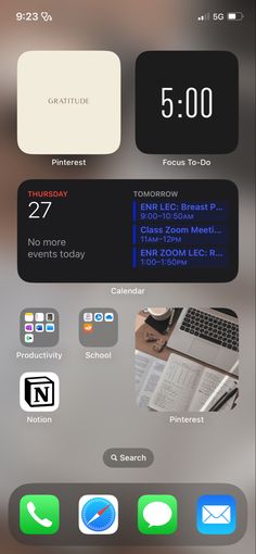 an iphone screen showing the time and calendars for different things to do on it