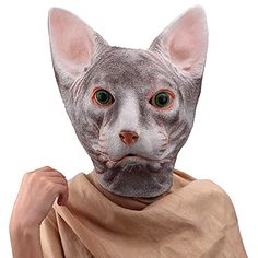 PRICES MAY VARY. Material :Made of 100% natural rubber , non-toxic,high elasticity , waterproof ,easy to wear .enough place to breathe and see outside Size :Animal full head mask soft latex with stronger stretchy to fit for teenager ,adult ,women ,men ,female ,male . Lifelike Grumpy Cat Style : funny kitty cat rubber mask as realistic face mask .handmade dyeing more female like wearing cat woman mask, it may like charm and loveliness . More Occasion : What party you often go ? what ‘s funny cost Cat Costumes Women, Animal Face Mask, Animal Halloween Costumes, Mask Cute, Head Mask, Hairless Cat, Cat Mask, Party Funny, Funny Halloween Costumes