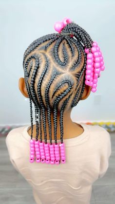 If you are interested in a full detailed online tutorial on how I did the back please message me. I will put your name on the list and you… | Instagram Black Kids Braided Hairstyles Natural, Baby Braid Styles, Kids Braid Styles, Kid Hair Styles