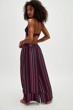 So luxe in every way, these wide-leg lounge pants from Intimately are featured in a high-rise style and silky fabrication with a fun print for an extra playful touch. **Fit:** High-rise, relaxed, wide-leg **Features:** Silky fabrication, adjustable drawstring waistband, side pockets, seamed details **Why We | Sweet Intentions Wide-Leg Pants by Intimately at Free People in Black, Size: S Wide Leg Lounge Pants, High Rise Style, Sour Cherry, Fashion App, Lounge Pants, Drawstring Waistband, Fun Prints, Boho Outfits, Leg Pants