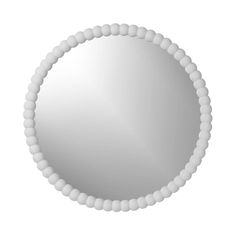 a white beaded mirror on a white background with space for your own text or image