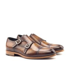 Ambrogio 2771 Bespoke Custom Men's Shoes Cognac Patina Leather Monk-Straps Loafers (AMB1369)-AmbrogioShoes Patina Style, Classic Elegant Style, Custom Made Shoes, Leather Artisan, Hot Shoes, Classic Elegant, Monk Strap, Handmade Shoes, Custom Shoes