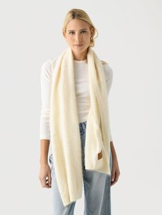 SCK11080VNCxWHITESAND-alt1 Oversized Scarf, Saint Bernard, Cashmere Scarf, Design Features, Heather Grey, Cashmere, Knitting, Grey, Design