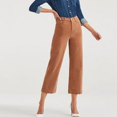 High Waist Straight Fit Corduroy Pants In Penny Adds A Vintage Vibe To Your Wardrobe. This Classic Pant Features A Cropped, Wide-Leg Trouser Hem That Offers A Modern Silhouette For A Relaxed, Yet Refined Look. Versatility And Comfort Make This The Perfect Go-To From The Office To Dinner Without Skipping A Beat. Size 23 In Penny 98.5 Cotton, 1.5 Spandex High Rise Corduroy Jeans For Spring, High-rise Corduroy Jeans For Spring, Straight Leg Corduroy Pants For Spring, Spring Corduroy Straight Pants, Spring Straight Corduroy Pants, High Rise Corduroy Bottoms For Fall, Fall High-rise Corduroy Bottoms, Chic Straight Leg Corduroy Jeans, Spring Corduroy Relaxed Fit Jeans