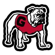 an image of a bulldog with the letter g on it's chest and head