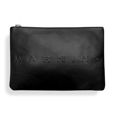 Statement clutch - Black - Klara Cosmetics Chic Top Handle Pouch For Shopping, Modern Faux Leather Bag With Zipper Closure, Trendy Faux Leather Bag For On-the-go, Black Clutch Pouch For Shopping, Trendy On-the-go Clutch With Zipper Closure, Trendy Leather Shoulder Bag With Dust Bag, Trendy Clutch With Zipper Closure For On-the-go, Modern Tote Pouch For Shopping, Sleek Textured Leather Travel Bag