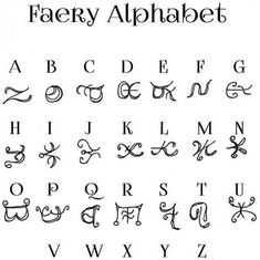 an old english alphabet with the letters and numbers written in cursive writing on it