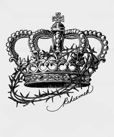 a drawing of a crown with the word friend written in black ink on a white background