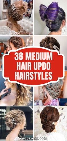 Save this pin for trendy medium hair updos that will elevate your style game! Discover the latest updo inspiration for your next event. #MediumHair #Updos #FashionBlog Braided Messy Updo, Fall Wedding Updo, Volume Updo, Updo Inspiration, Mother Of The Bride Hairdos, Side Swept Updo, Fishtail Braid Updo