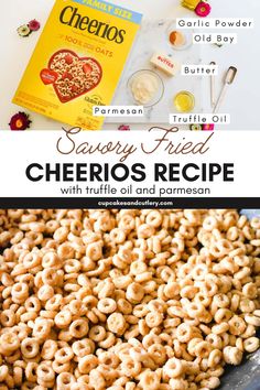 cheetos recipe with cheerios and parmesan on the side in a pan