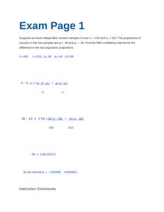 an exam page for the computer engineering department