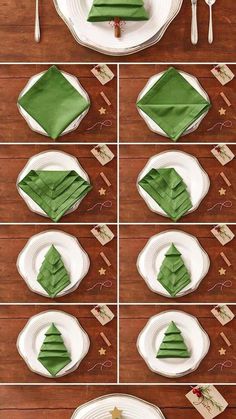 Christmas Napkin Folding, Surviving Christmas, Christmas Tree Napkins, Diy Christmas Decorations Easy, Christmas Napkins, Easy Christmas Diy, Diy Holiday Decor