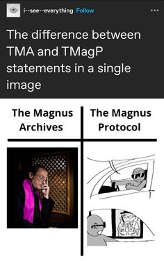 the text reads, the differences between tma and magp statements in a single image