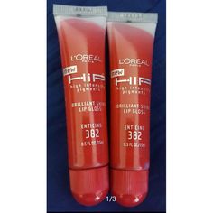 L'oreal Hip Brilliant Shine Lipgloss, Enticing #382, New Never Used, Set Of 2. Loreal Infallible, Lip Gloss Shades, Lip Gloss Colors, Matte Lip Gloss, Lancome Makeup, Matte Gloss, Lip Balm Gloss, L Oreal, Lip Plumper