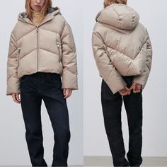 Size Small. Nwt. Neutral Color. Short Style Puffer. Black Weather Repellent Interior. Approx Measurements: Pit To Pit: 24”. Length: 23”. Tags: #Neutral #Aesthetic #Puffer #Winter #Snow Spring Hooded Puffer Jacket For Workwear, Beige Puffer Jacket For Winter Workwear, Winter Beige Puffer Jacket For Workwear, Beige Winter Workwear Puffer Jacket, Chic Beige Puffer Jacket For Winter, Chic Beige Winter Puffer Jacket, Chic Beige Long Sleeve Puffer Jacket, Beige Puffer Jacket For Work In Fall, Zara Puffer Jacket With Pockets For Spring