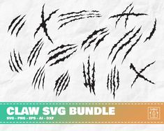 the claw svg bundle includes many different types of claws