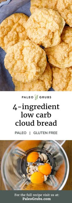 four ingredient low carb cloud bread recipe for palen and gluten free