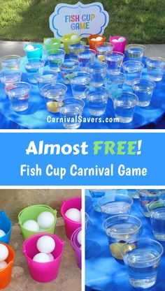 an almost free fish cup carnival game for kids