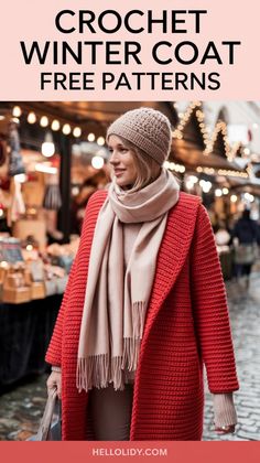 Make Beautiful Winter Coats with Free Crochet Patterns – A perfect project for crochet lovers this season. Winter Coat Pattern, Stylish Winter Coats, Stylish Crochet, Crochet Lovers, Coat Patterns, Coat Design, Free Crochet Patterns, Winter Coats