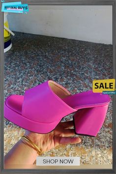 Sandals Spring Square Toe Solid Color Block Heel Sandals Women's Plus Size Women's Shoes Pink Open Toe Heels For Summer, Pink Open Toe Sandals In Eva, Pink Open Toe Eva Sandals, Pink Eva Sandals For Spring, Spring Pink Eva Sandals, Trendy Pink Wedge Sandals For Party, Trendy Pink Eva Heels, Closed Toe Eva Sandals For Party, Pink High Heel Eva Sandals