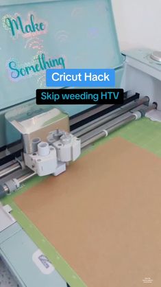 an image of a machine that is cutting paper with the words, make something circuit hack skip wedding htv