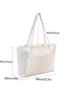 Bag For Love - Minimalist Large Capacity Tote Bag - Women Tote Bags Product Description Style Fashionable Color White Quantity 1 piece Strap Type Double Handle Pattern Type Plain Bag Size Large Type Shoulder Tote Bag Material PU Leather Composition 100% Polyurethane Size Chart INCH CM Size Bag Width Bag Height Bag Length one-size 3.9 10.2 15.7 Size Bag Width Bag Height Bag Length one-size 10 26 40 Similar Products h2 { text-align: center; } .red-box { width: 100%; display: flex; flex-direction: Simple White Shoulder Bag For Daily Use, Simple White Bag With Large Capacity, Simple White Large Capacity Bag, Simple Large Capacity White Bag, Trendy White Solid Color Shoulder Bag, White Rectangular Shoulder Bag Solid Color, White Bags For Everyday, Simple White Tote Bag, Everyday Large White Bag