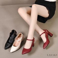 Lasaky - Luxury High-Heeled Shoe Design with Single Strap and Dark Brown Leather Upper Chic High Heels, High Heel Dress Shoes, Rough Heels, Elegant High Heels, Elegant Heels, Canvas Shoes Women, Women Oxford Shoes, Leather High Heels, Womens Knee High Boots