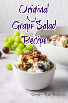 Indulge in the creamy sweetness of this Original Grape Salad Recipe. Where juicy grapes meet a luscious cream cheese, sour cream and pecans. #originalgrapesaladrecipe #grapesalad #grapesaladrecipe #recipeforgrapesalad #grapesaladwithcreamcheese #sourcreamgrapesalad #saladgrapes #creamygrapesalad #easygrapesaladrecipe #simplesidedishes Can You Freeze Grapes, Cream Cheese Dressing, Asparagus Pizza, Grape Salad Recipe, Onion Casserole, Frozen Butternut Squash, Vanilla Extract Recipe, Frozen Grapes, Asparagus Fries