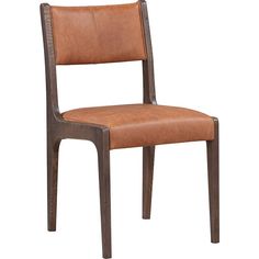 a brown leather chair on a white background