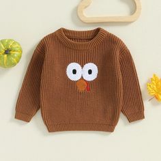 Includes: SweaterMaterial: Cotton BlendGender: Boys & GirlsPattern: TurkeySleeve Length: LongSummary: Baby Toddler Long Sleeve Knitted Turkey Face Fall Thanksgiving Sweater Cute Long Sleeve Knitted Top, Brown Knitted Acrylic Tops, Brown Acrylic Knitted Tops, Cute Knit Tops For Fall, Cute Brown Sweater For Fall, Cute Brown Crew Neck Sweater, Cute Knitted Acrylic Tops, Cute Acrylic Sweater For Fall, Thanksgiving Sweater Outfit