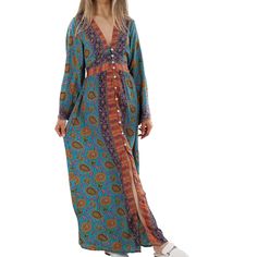 La Fiorentina Long Flowy Floral "Arielle" Dress Available In M - L - Xl - Fabrication: 10/90 Silk And Polyester Long Blue Midi Dress With Floral Print, Blue Maxi Boho Dress For Festivals, Blue Long Sleeve Bohemian Maxi Dress, Bohemian Long Sleeve Blue Maxi Dress, Long Blue Boho Dress, Blue Floral Print Maxi Dress For Festival, Long Blue Floral Print Boho Dress, Blue Flowy Long Midi Dress, Blue Bohemian Long Sleeve Dress