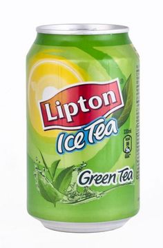 a can of lipton ice tea with green tea on the top and bottom side