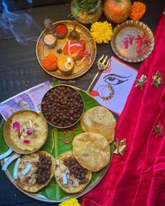 Durga Puja Aesthetic Outfit, Navratri Snapchat Stories, Navratri Food Recipes, Ashtami Prasad, Navratri Ashtami, Navratri Thali, Ashtami Puja