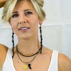 "With its casual, striking and eye-catching presence, this pendant exudes a bold, earthy sophistication. The smooth, hand carved claw shaped black onyx pendant is capped with pave diamonds. It hangs from the center of a gold filled chain to create a necklace you can layer with your other favorites for a cool, bohemian vibe. Necklace: 16\" with an extender. Pendant: 27mm Diamond weight: 0.27ct Layer with: https://www.etsy.com/listing/760461875/diamond-disc-necklace-chunky-gold-chain?ref=shop_home Rose Cut Diamond Pendant, Diamond Charm Necklace, Diamond Star Necklace, Pearl Lariat Necklace, Chunky Gold Chain, Baroque Pearl Necklace, Diamond Charm, Black Spinel, Stunning Earrings