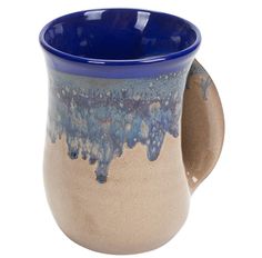 Clay In Motion Cobalt Canyon Right-Handed Handwarmer Mug The Perfect Pair Multi Vendor Market Hand Warmer Mug, Best Dad Gifts, Cold Night, Fall Accessories, Top Gifts, Cozy Fall, Ergonomic Design, Earthy Tones, Ceramic Mugs