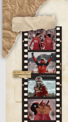 an old film strip with photos of football players on it and the caption that says,