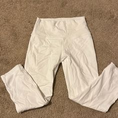 Lululemon Crop Leggings. White. Size 4. Brand New Without Tags! Crop Leggings, Lululemon Leggings, Cropped Leggings, Christmas List, Colorful Leggings, Lululemon Athletica, Pant Jumpsuit, Color White, Size 4