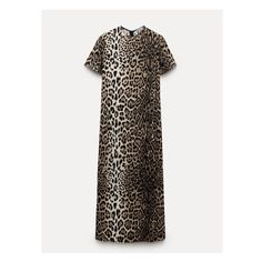 ANIMAL PRINT DRESS ZW COLLECTION Viscose Short Sleeve Dresses For Work, Short Sleeve Viscose Dresses For Work, Zara Short Sleeve Day Dresses, Viscose Short Sleeve Maxi Dress For Daywear, Zara Short Sleeve Dresses For Daywear, Chic Short Sleeve Viscose Maxi Dress, Viscose Short Sleeve Dress For Daywear, Chic Zara Maxi Dress With Short Sleeves, Short Sleeve Maxi Dress With Side Slits For Daywear