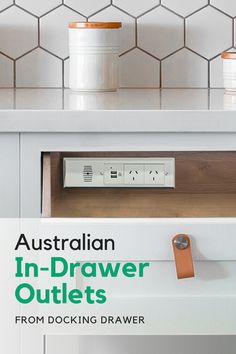 the cover of australian in - drawer outlets from docking drawer